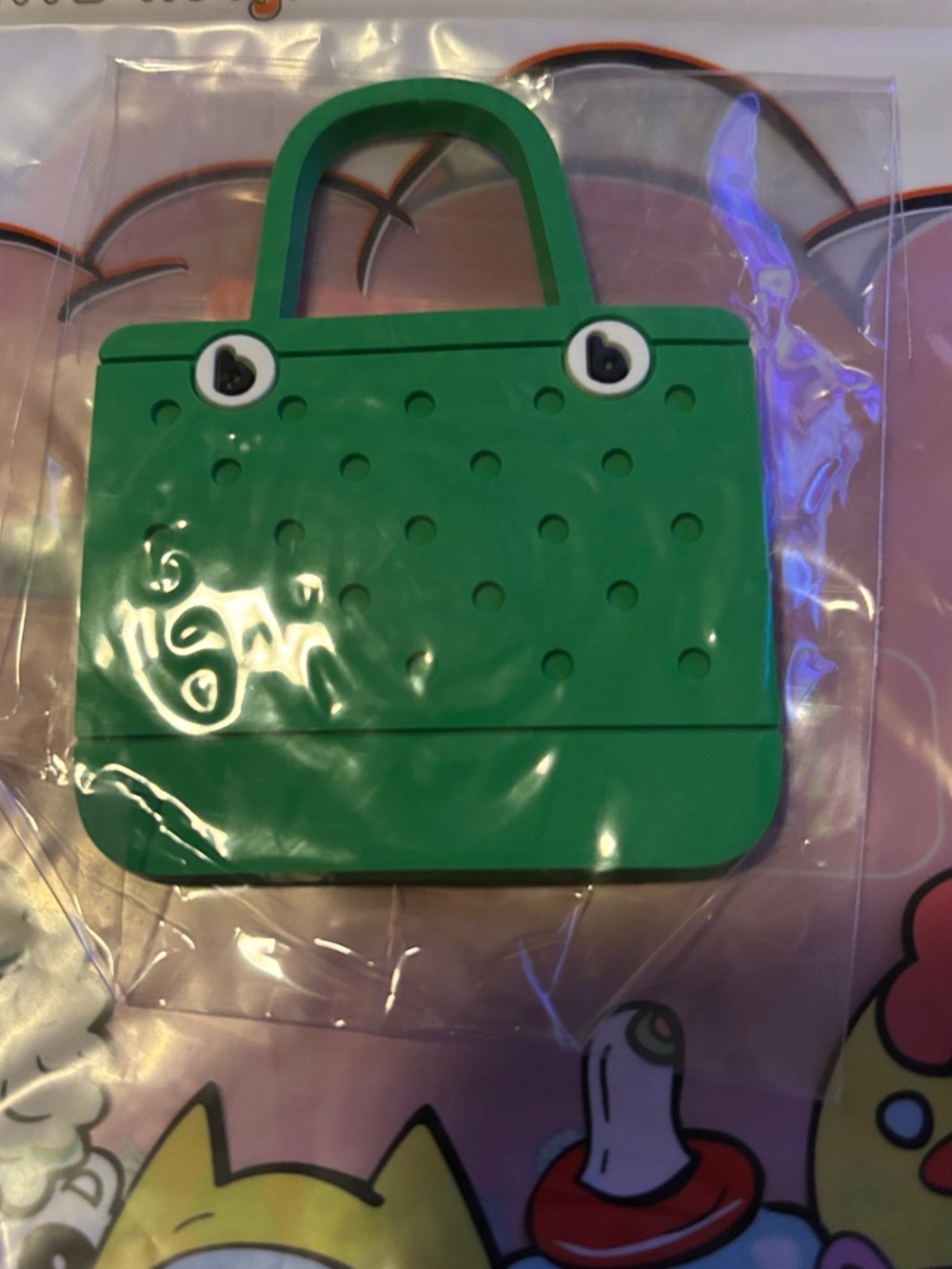 Green Cute Silicone Tote Bag Charm